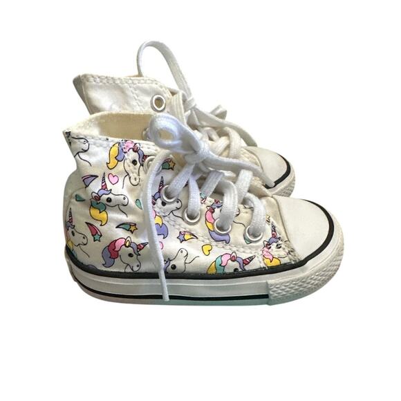 Converse Rainbow Unicorn Hi Top Sneakers Size Baby Toddler Size 4 - Picture 1 of 6